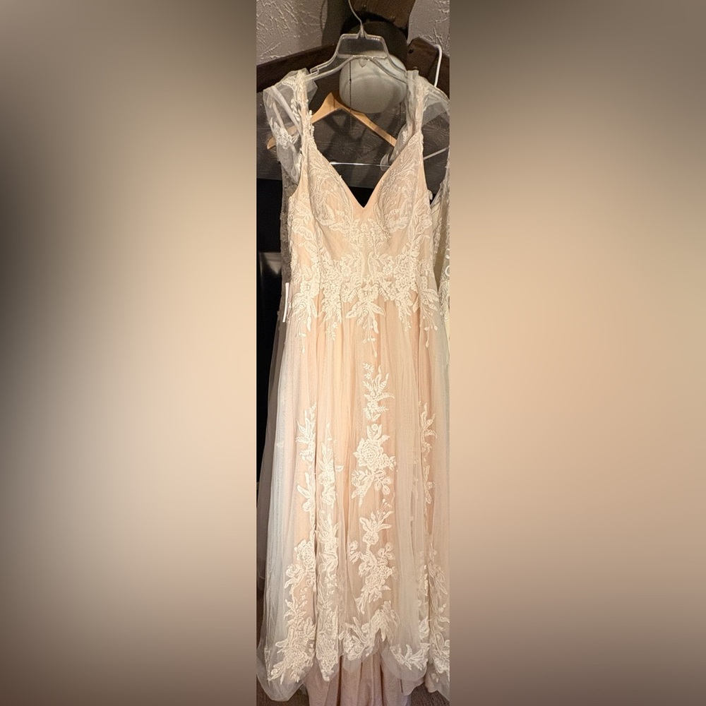 Azazie Delaina Champagne A-Line Dress